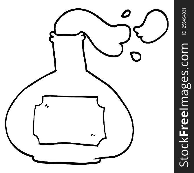 line drawing cartoon smoking potion