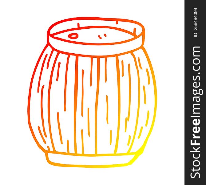 warm gradient line drawing cartoon beer barrel