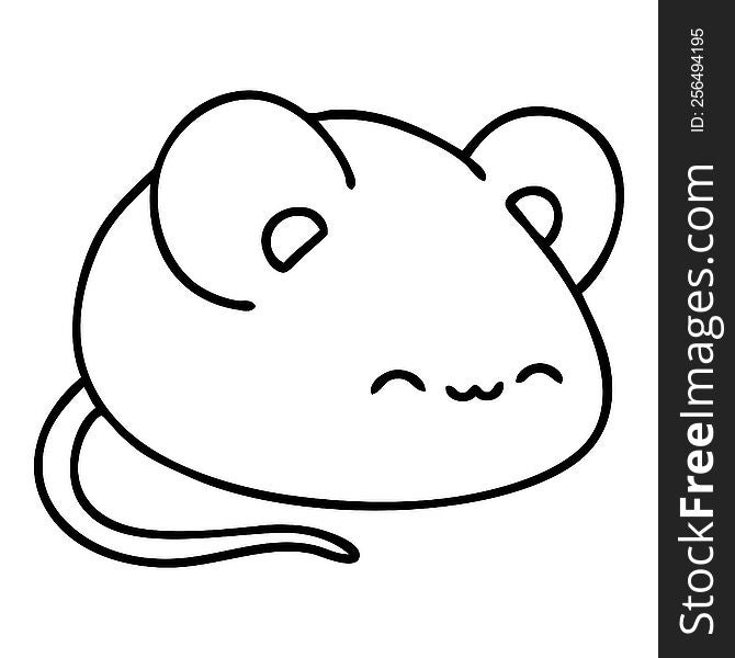 line doodle of a cute mouse. line doodle of a cute mouse