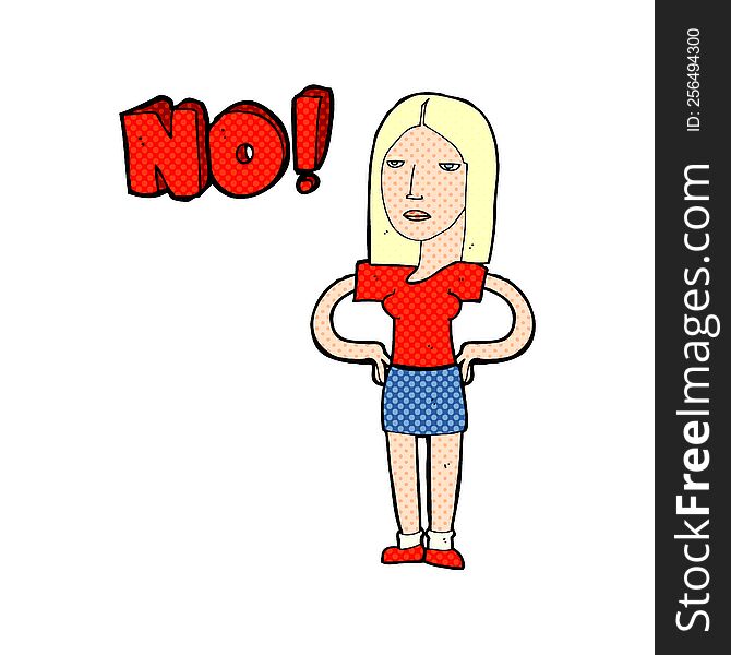 cartoon woman saying no