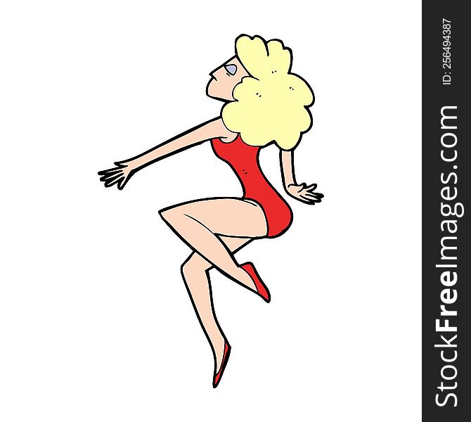 cartoond dancing woman