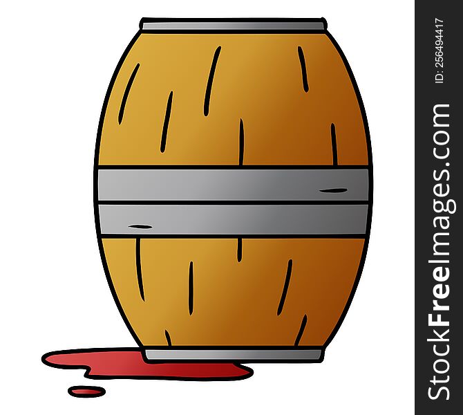 hand drawn gradient cartoon doodle of a wine barrel