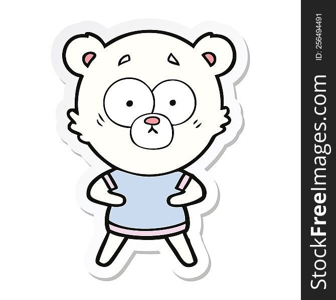 Sticker Of A Surprised Polar Bear Cartoon