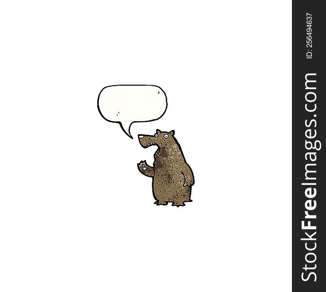 Cartoon Bear With Speech Bubble