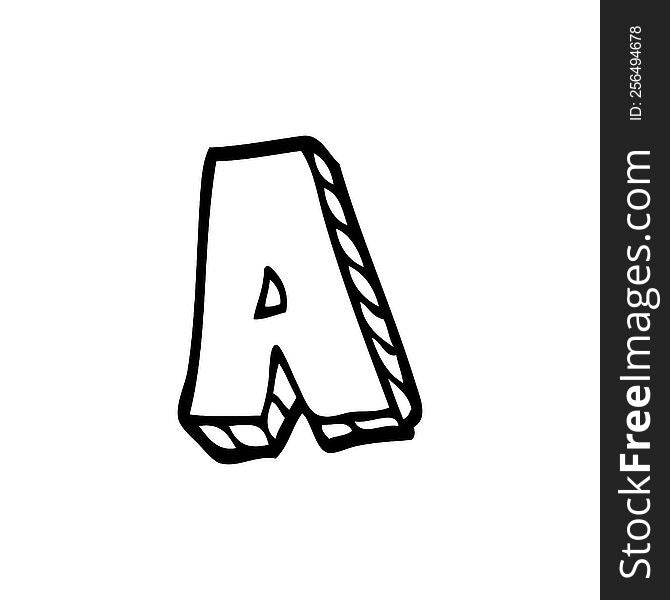Line Drawing Cartoon Letter A