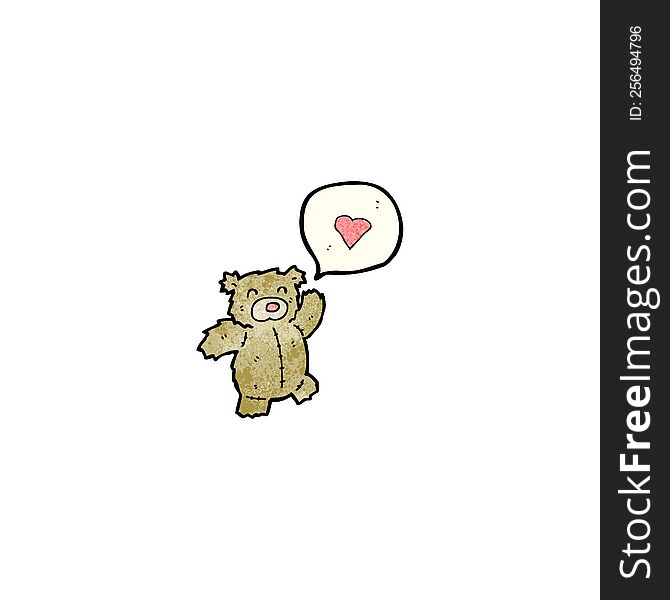 cartoon bear with love heart