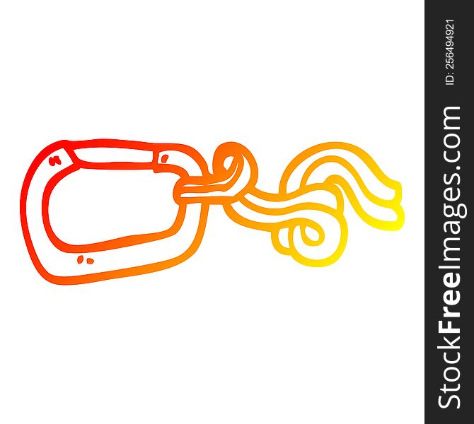 warm gradient line drawing of a cartoon clip and rope