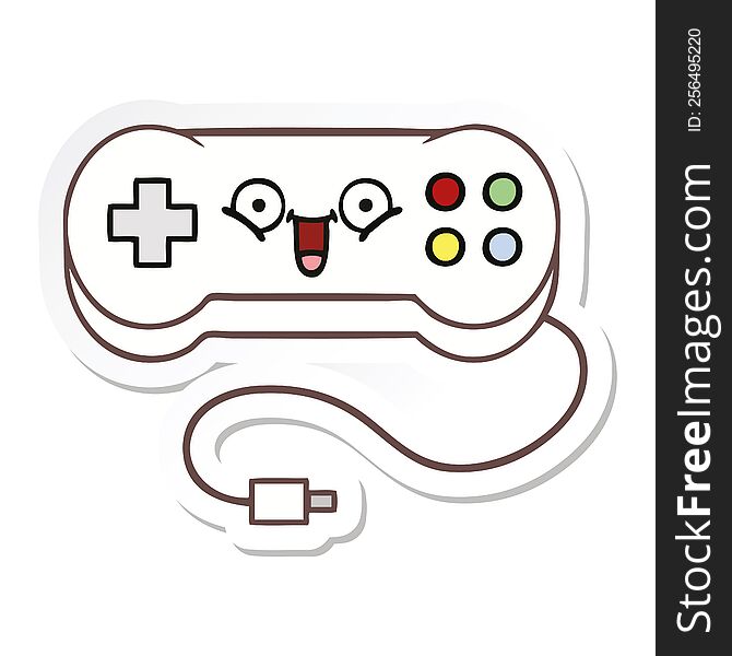 sticker of a cute cartoon game controller