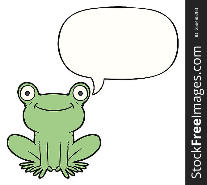Cartoon Frog And Speech Bubble