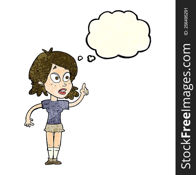 Cartoon Woman Asking Question With Thought Bubble