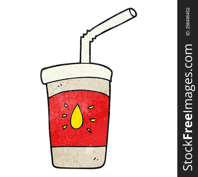 freehand textured cartoon soda drink