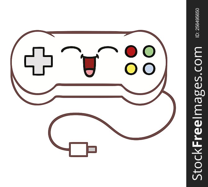 cute cartoon of a game controller. cute cartoon of a game controller