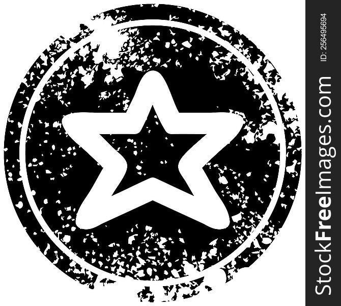 star shape distressed icon symbol