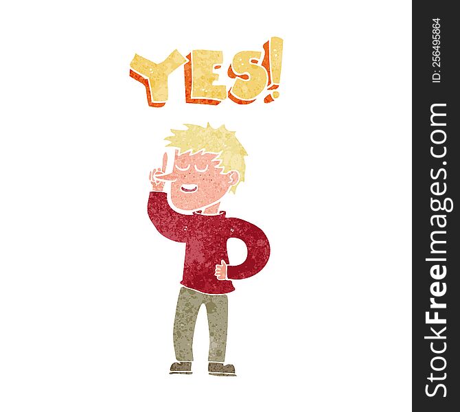 Cartoon Man Saying Yes