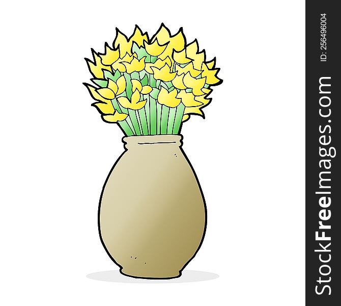 cartoon vase of flowers