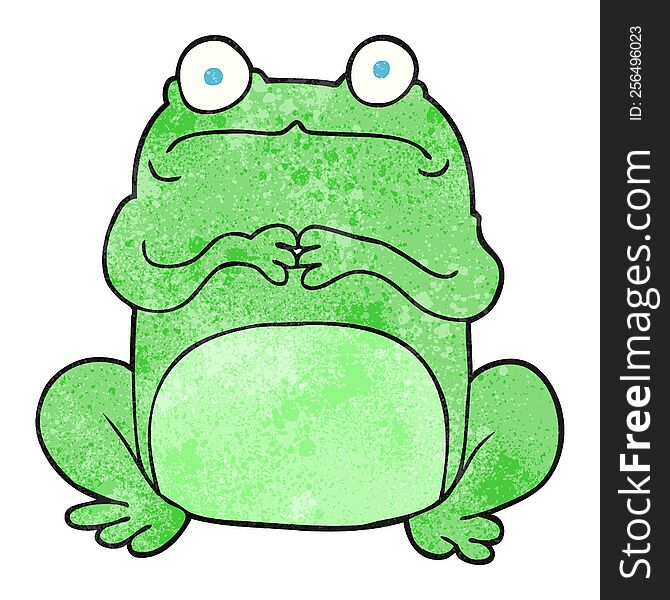 freehand textured cartoon nervous frog