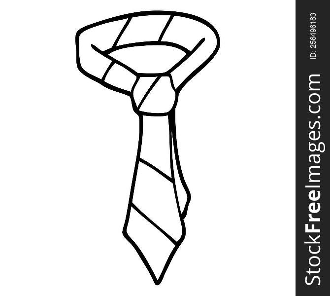 line drawing cartoon of a tie