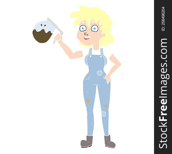 Too Much Coffee Flat Color Illustration Of A Cartoon