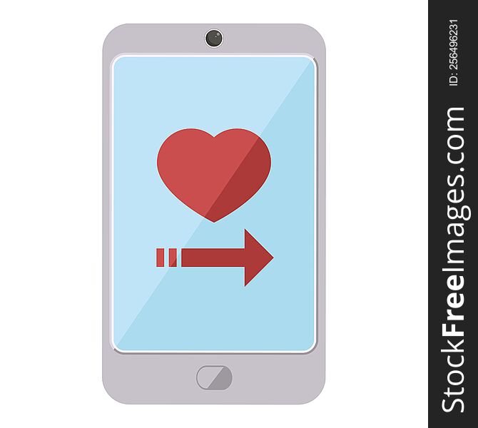 dating app on cell phone graphic vector illustration icon. dating app on cell phone graphic vector illustration icon