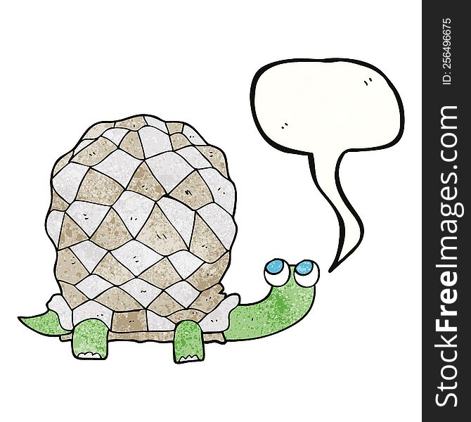 freehand speech bubble textured cartoon tortoise