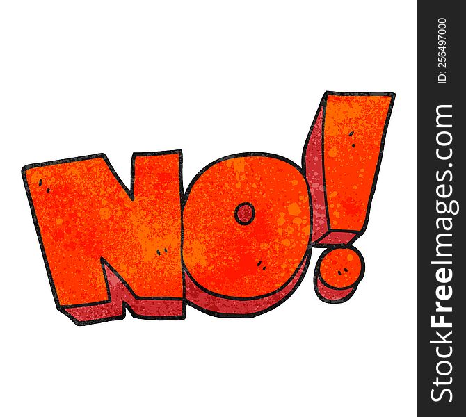 freehand textured cartoon NO! shout