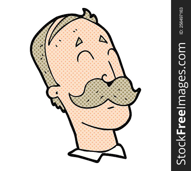 Cartoon Ageing Man With Mustache