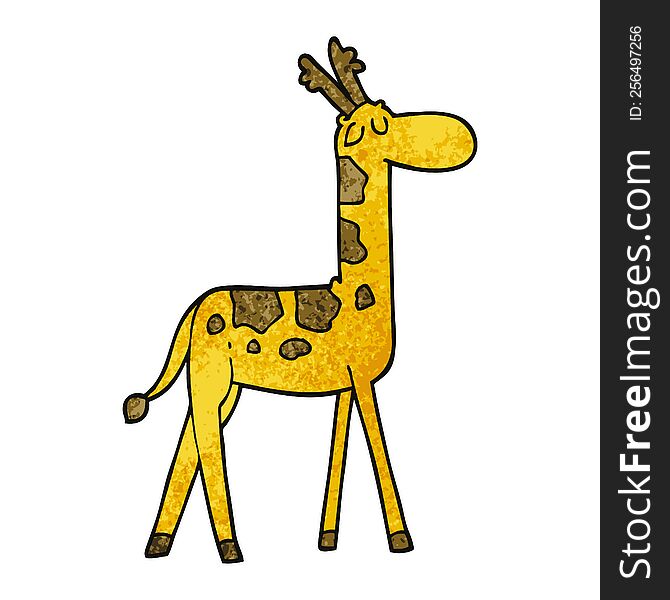 Cartoon Doodle Funny Giraffe