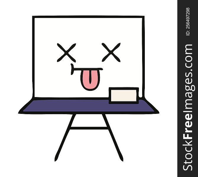 cute cartoon of a white board. cute cartoon of a white board