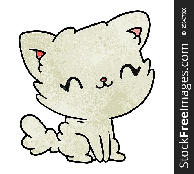 Textured Cartoon Cute Kawaii Fluffy Cat