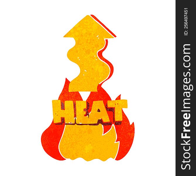 freehand drawn retro cartoon heat rising