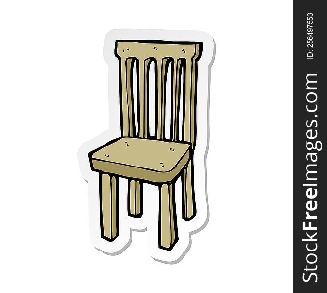sticker of a cartoon wooden chair