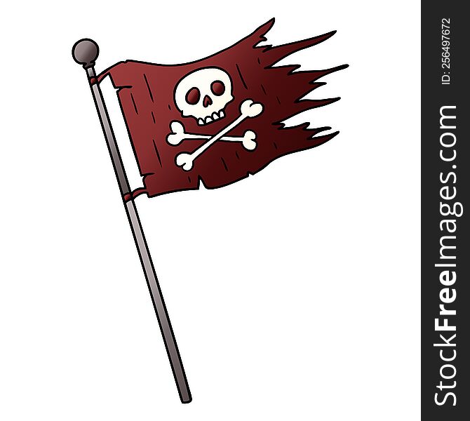 gradient cartoon doodle of a pirates flag