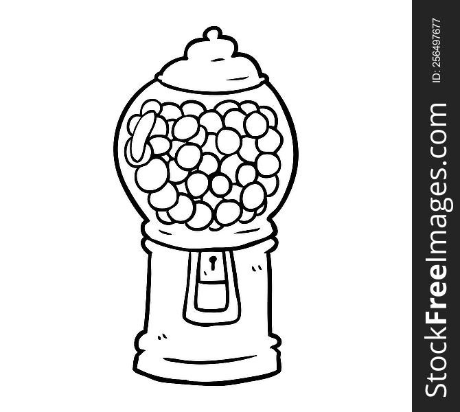 line drawing of a gumball machine. line drawing of a gumball machine