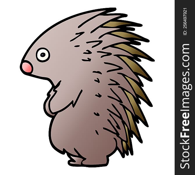 cartoon doodle spiky hedgehog