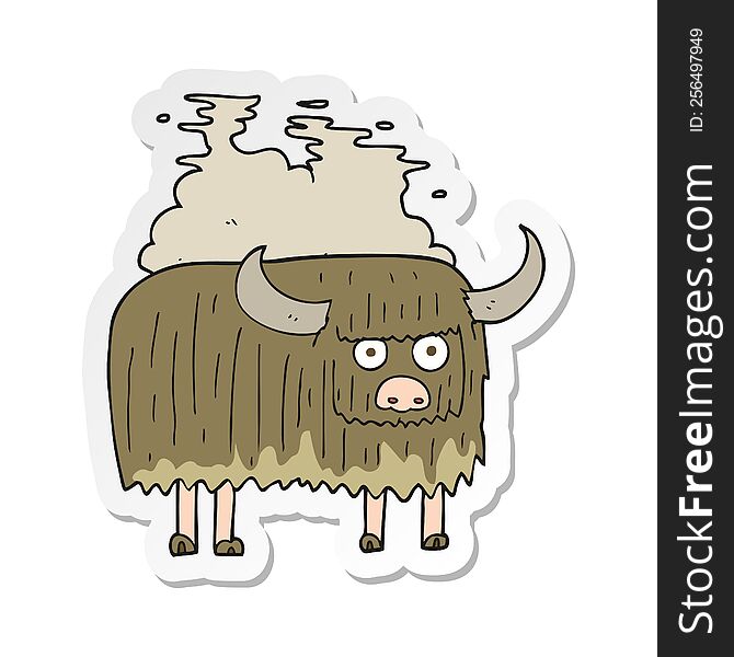 sticker of a cartoon smelly cow