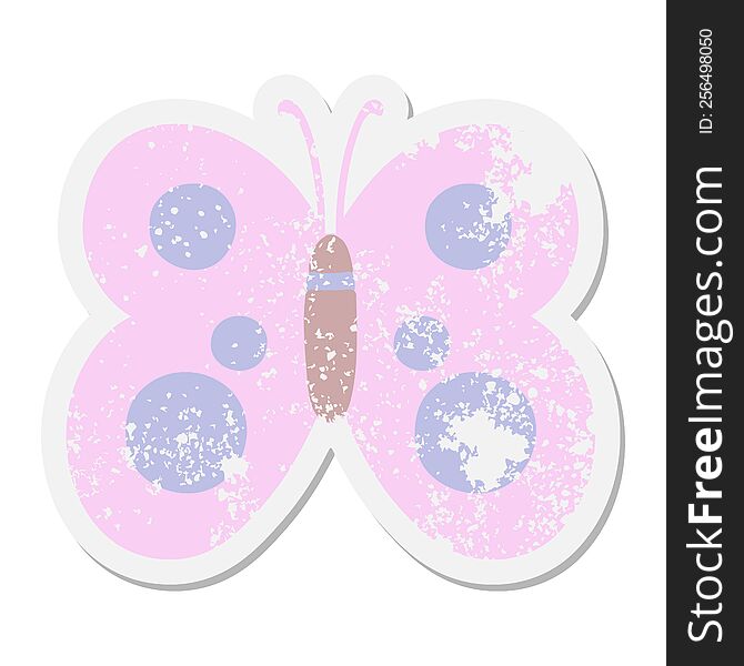 Cute Large Butterfly Grunge Sticker