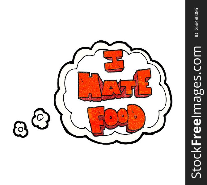 Thought Bubble Textured Cartoon I Hate Food Symbol