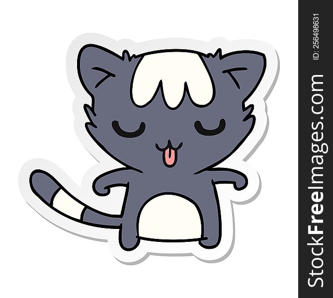 sticker cartoon of a kawaii cute racoon