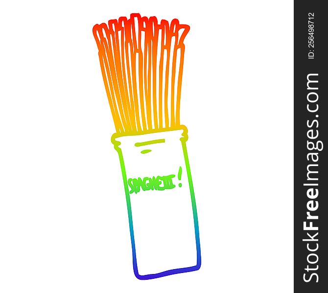rainbow gradient line drawing of a cartoon  jar of spaghetti