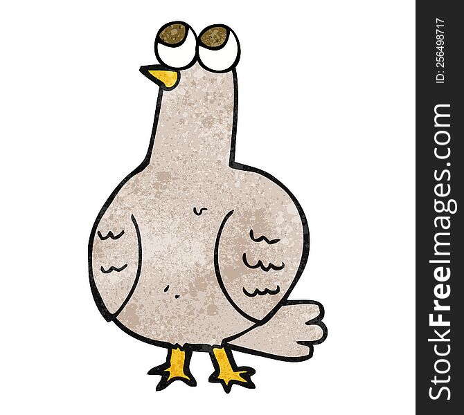 freehand drawn texture cartoon bird