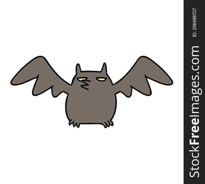 hand drawn cartoon doodle of a night bat