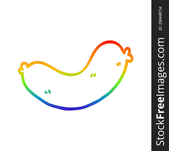 rainbow gradient line drawing of a cartoon sausages