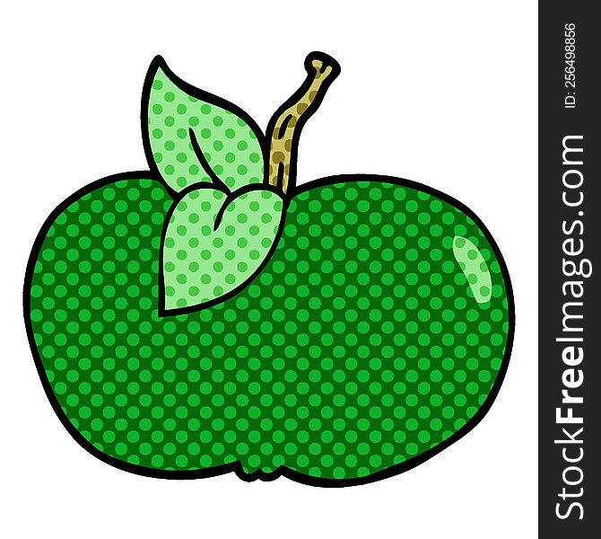 cartoon doodle juicy apple