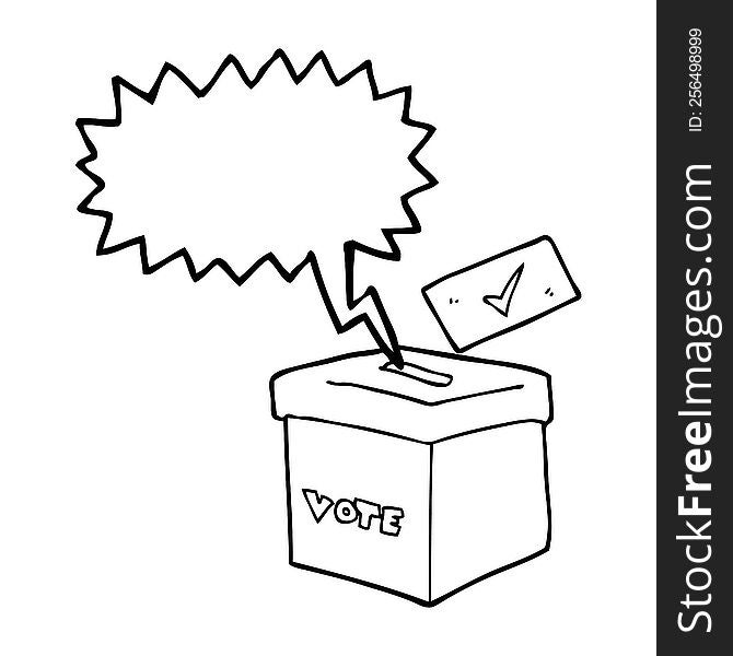 Speech Bubble Cartoon Ballot Box