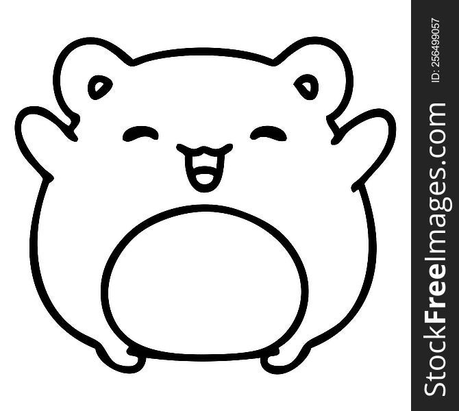 line doodle of a cute hamster. line doodle of a cute hamster