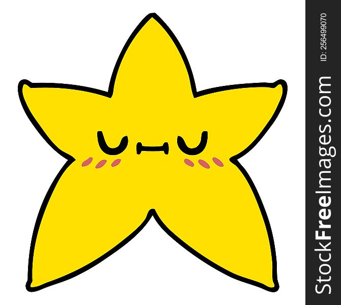 cartoon of a content peaceful star