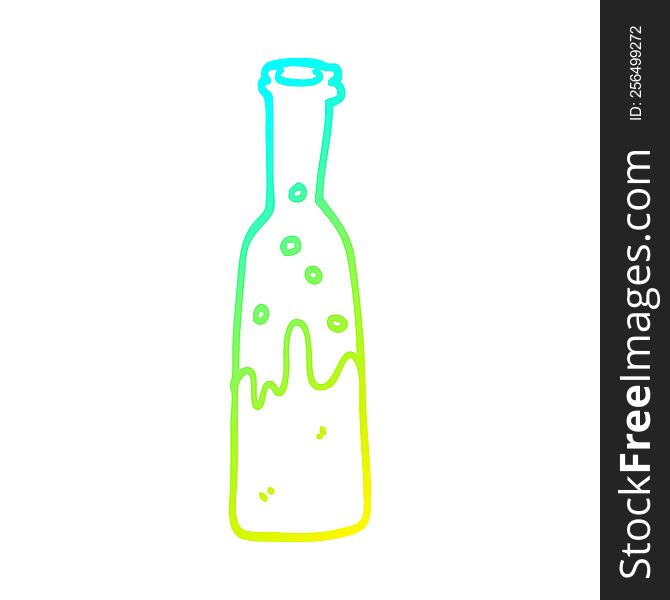 Cold Gradient Line Drawing Cartoon Bottle Of Pop