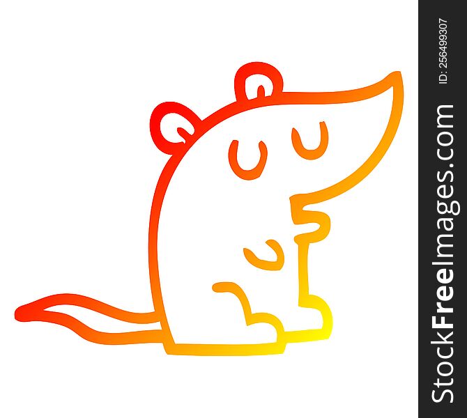 warm gradient line drawing of a cartoon mouse