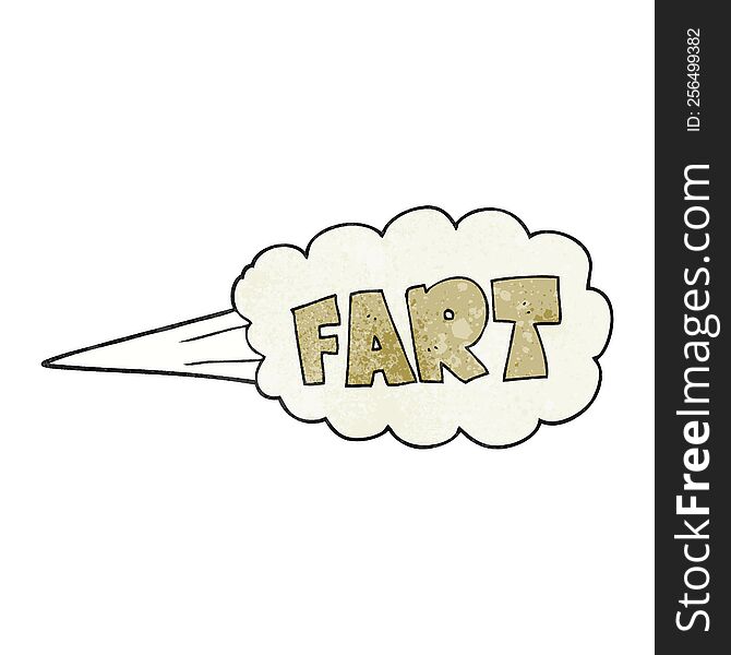 freehand textured cartoon fart symbol