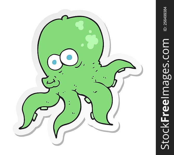 Sticker Of A Cartoon Octopus